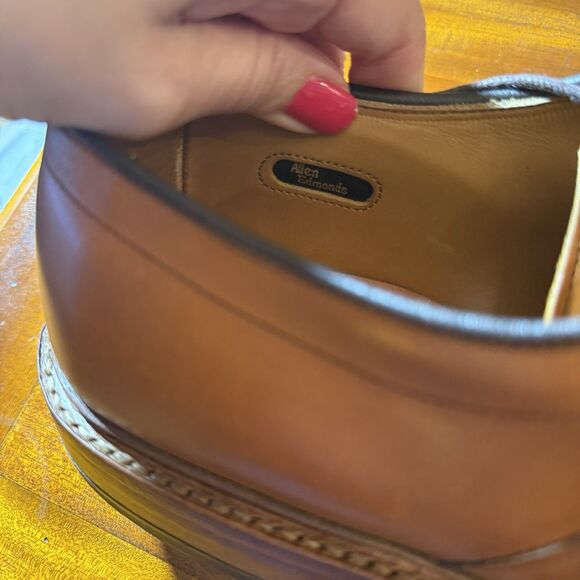 Allen Edmonds Mens Size 12 Hillcrest Leather Blucher Bicycle‑Toe Oxfords Brown - Picture 12 of 14